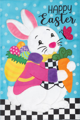 APPLIQUEBUNNY AND CARROT  5655  Decorative Flag