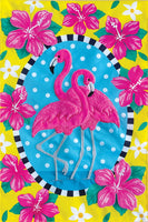 APPLIQUEORAL FLAMINGO  5673  Decorative Flag