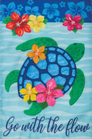 APPLIQUEHIBISCUS TURTLE  5675  Decorative Flag