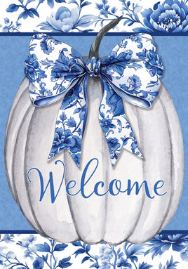 Blue and White Pumpkin  5690  Decorative Flag