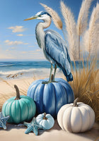 Blue Heron Pumpkin  5693  Decorative Flag