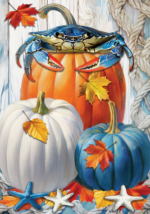Blue Crab Pumpkin  5694  Decorative Flag