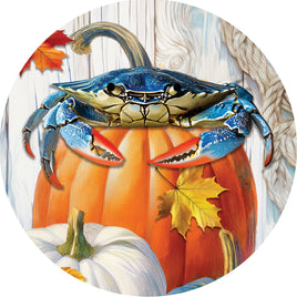 Custom Décor Blue Crab Pumpkin 5694SC Suncatcher sold by If It's Flags