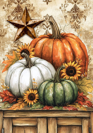 Rustic Pumpkins  5704  Decorative Flag