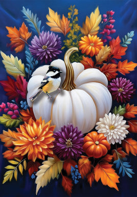 Mums and Chickadee  5705  Decorative Flag