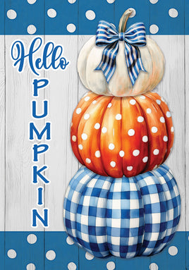 Gingham Pumpkin Stack  5710  Decorative Flag