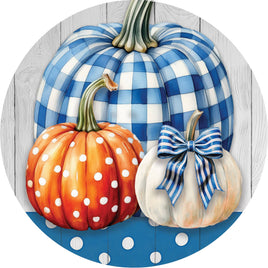 Custom Décor Gingham Pumpkin Stack 5710SC Suncatcher sold by If It's Flags
