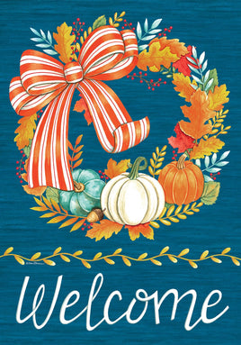 Striped Pumpkin Wreath  5717  Decorative Flag