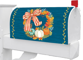 Striped Pumpkin Wreath 5717MM Mailbox Makeover