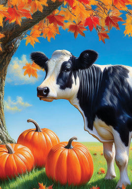 Cow and Pumpkins  5718  Decorative Flag
