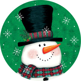 Custom Décor Snowman on Green 5719SC Suncatcher sold by If It's Flags