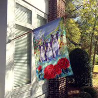 Boston Terrier Three in a Row Flag Canvas House Size