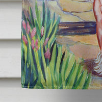Chinese Crested on the patio  Flag Canvas House Size