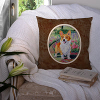 Pembroke Corgi Springtime Fabric Decorative Pillow 7077PW1414