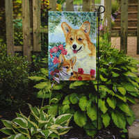 Corgi Momma's Love and Roses Flag Garden Size