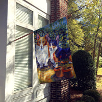 Corgi Flag Canvas House Size