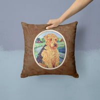 Airedale Terrier Fabric Decorative Pillow 7096PW1414