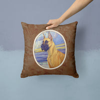 Fawn Great Dane at the beach Fabric Decorative Pillow 7101PW1414