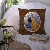 Fawn Great Dane at the beach Fabric Decorative Pillow 7101PW1414