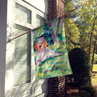 Clumber Spaniel Flag Canvas House Size