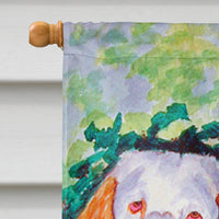 Clumber Spaniel Flag Canvas House Size