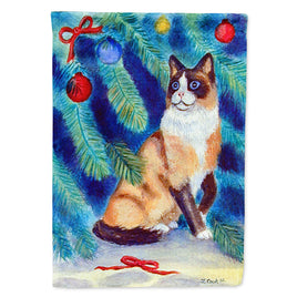 Christmas Tree Cat Flag Canvas House Size