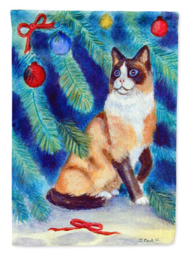 Christmas Tree Cat Flag Garden Size