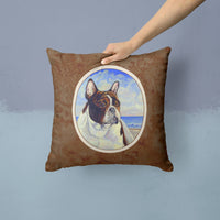 French Bulldog at the beach Fabric Decorative Pillow 7171PW1414
