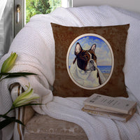 French Bulldog at the beach Fabric Decorative Pillow 7171PW1414