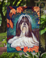 Autumn Leaves Shih Tzu Flag Garden Size