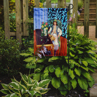 Lady with her Pug Flag Garden Size