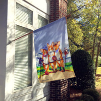 Cowboy Corgi Flag Canvas House Size