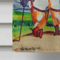 Cowboy Corgi Flag Canvas House Size