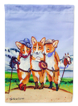 Cowboy Corgi Flag Canvas House Size