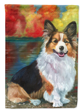 Corgi by the lake Flag Garden Size 7294GF