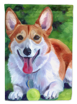 Corgi with green ball Flag Canvas House Size 7296CHF