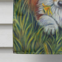 Corgi Pup and Daffodils Flag Canvas House Size 7300CHF