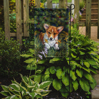 Corgi Pup and Daffodils Flag Garden Size 7300GF
