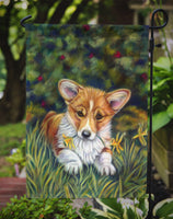 Corgi Pup and Daffodils Flag Garden Size 7300GF