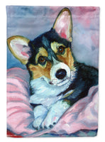 Corgi Puppy with pink blanket Flag Garden Size 7301GF