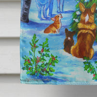 Corgi Christmas Peace Flag Canvas House Size 7304CHF