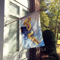 Cozy Airedale Terrier Flag Canvas House Size 7335CHF