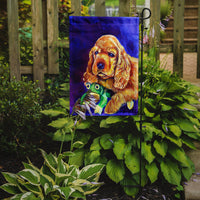 Cocker Spaniel with Frog Flag Garden Size 7342GF