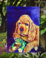 Cocker Spaniel with Frog Flag Garden Size 7342GF