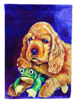 Cocker Spaniel with Frog Flag Garden Size 7342GF