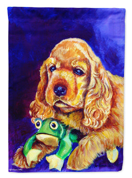 Cocker Spaniel with Frog Flag Garden Size 7342GF