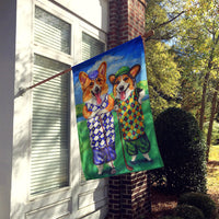 Corgi Golfers Flag Canvas House Size 7361CHF