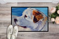 Great Pyrenees at the Beach Indoor or Outdoor Mat 24x36 7417JMAT