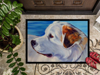 Great Pyrenees at the Beach Indoor or Outdoor Mat 24x36 7417JMAT