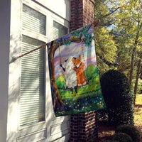 Corgi With Sheep Love Grows Flag Canvas House Size 7439CHF